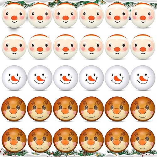 Miniatura 1 de 30 bolas de estrés de Navidad de 2.5 pulgadas, Papá Noel, reno, muñeco de nieve, juguetes para el estrés, bolas de estrés, juguetes de espuma para