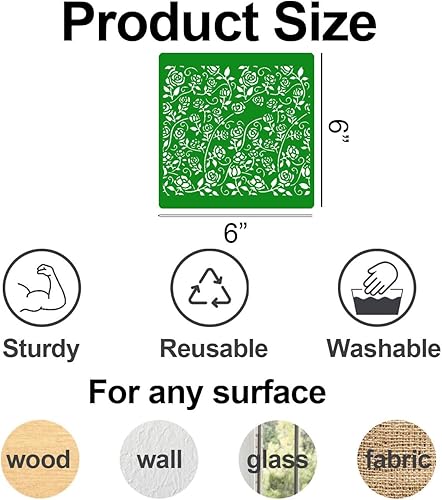 Miniatura 9 de Plantillas geométricas para manualidades, plantillas reutilizables de puntos, estrella, plantillas de ladrillo, plantillas de panal para pintar en