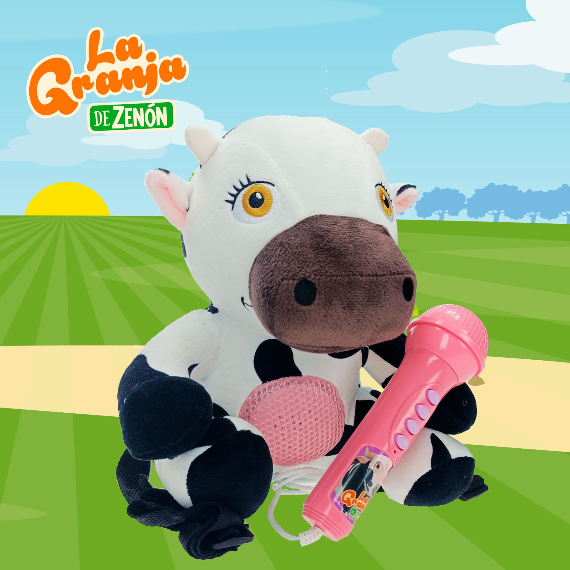 Vaca Lola con micrófono. La Granja de Zenón (Reig4936)