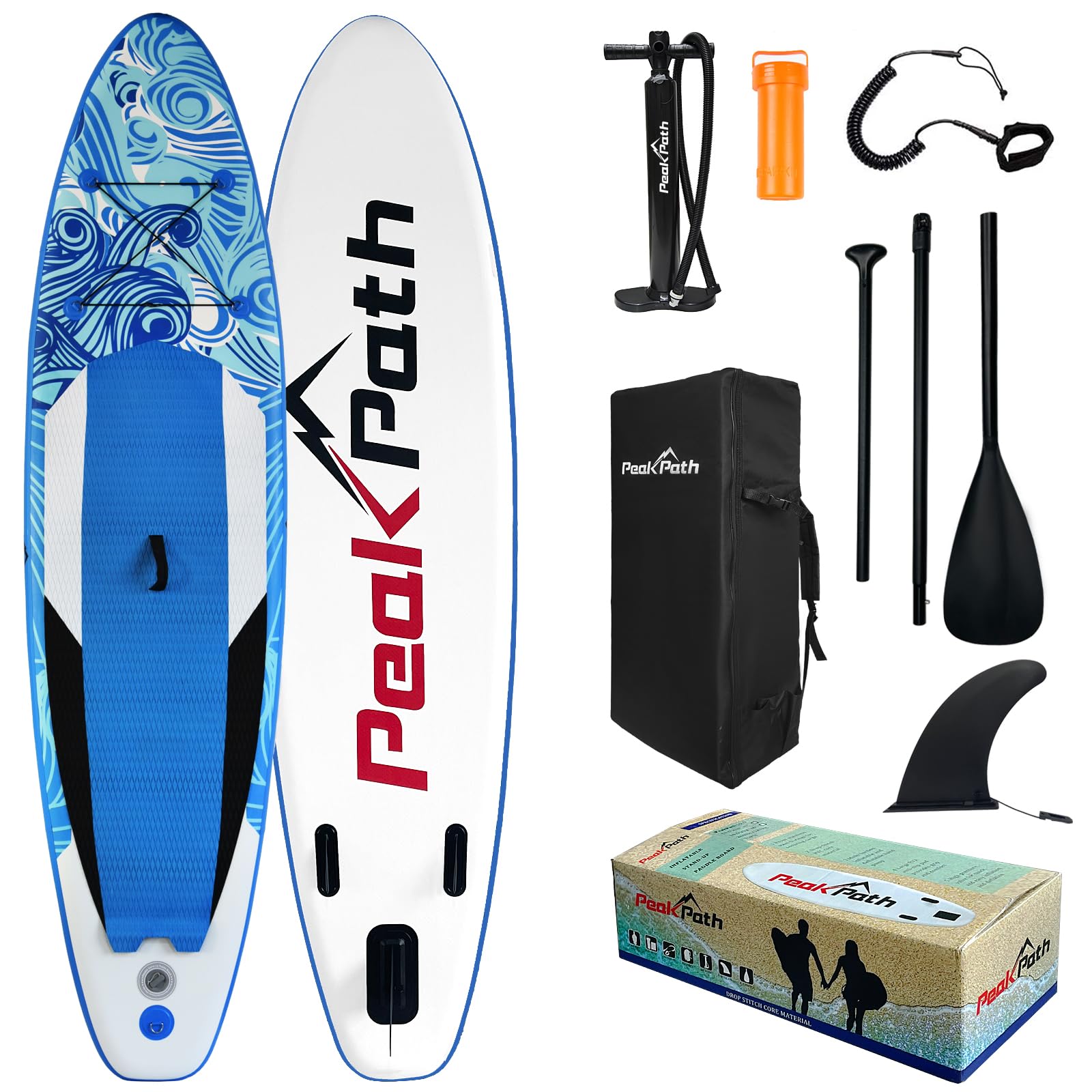 Peakpath Inflatable Stand Up Paddle Board (6'' Thick) with