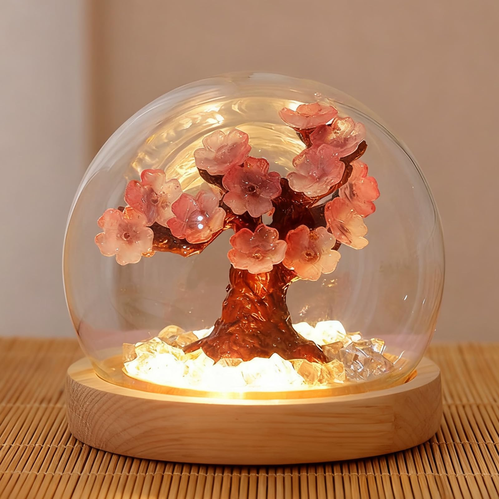 AWSOLAR Peach Flower Lamp Wish Tree Night Light Gifts for Girls and Women