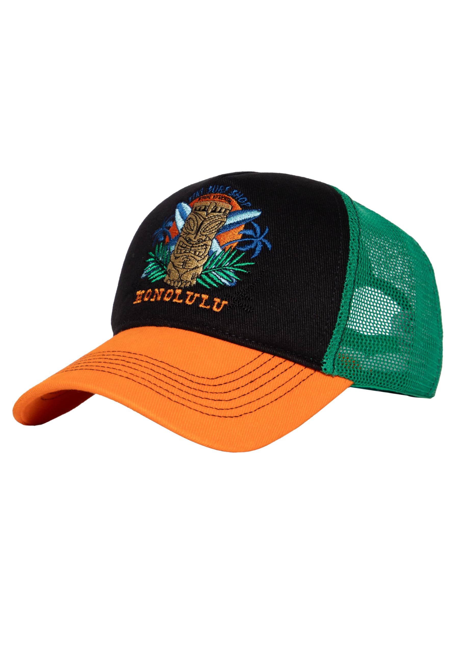 King Kerosin Trucker Cap Honolulu Tiki Stickerei Snapback