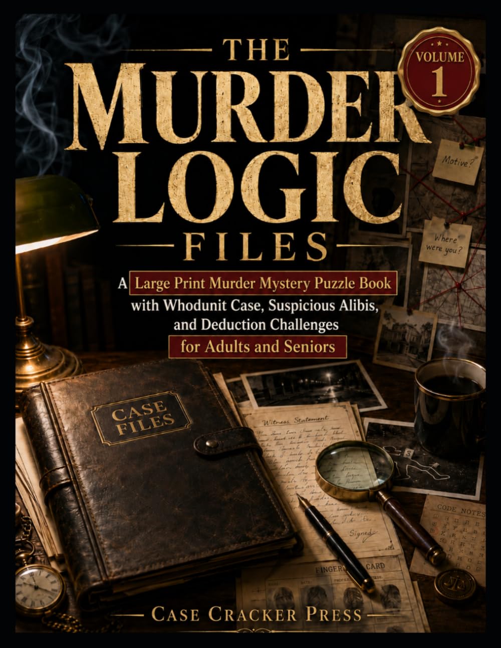 The Murder Logic Files: A Large Print Murder Mystery Puzzle Book with Whodunit Case, Suspicious Alibis, and Deduction Challenges for Adults and Seniors.