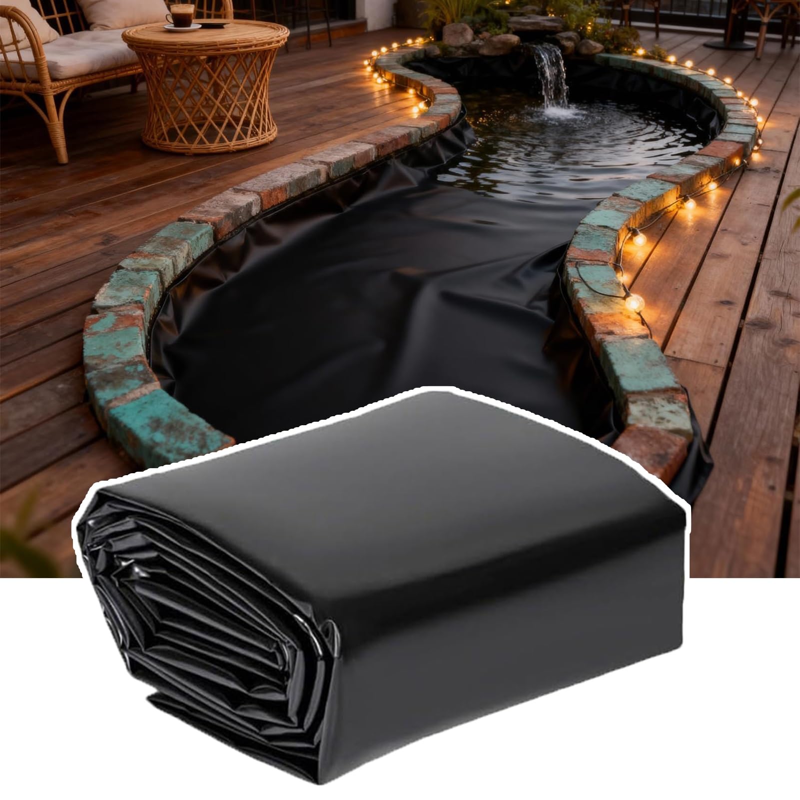 Bâche bassin étanche 12x7M grand film anti-fuite pour étang jardin
