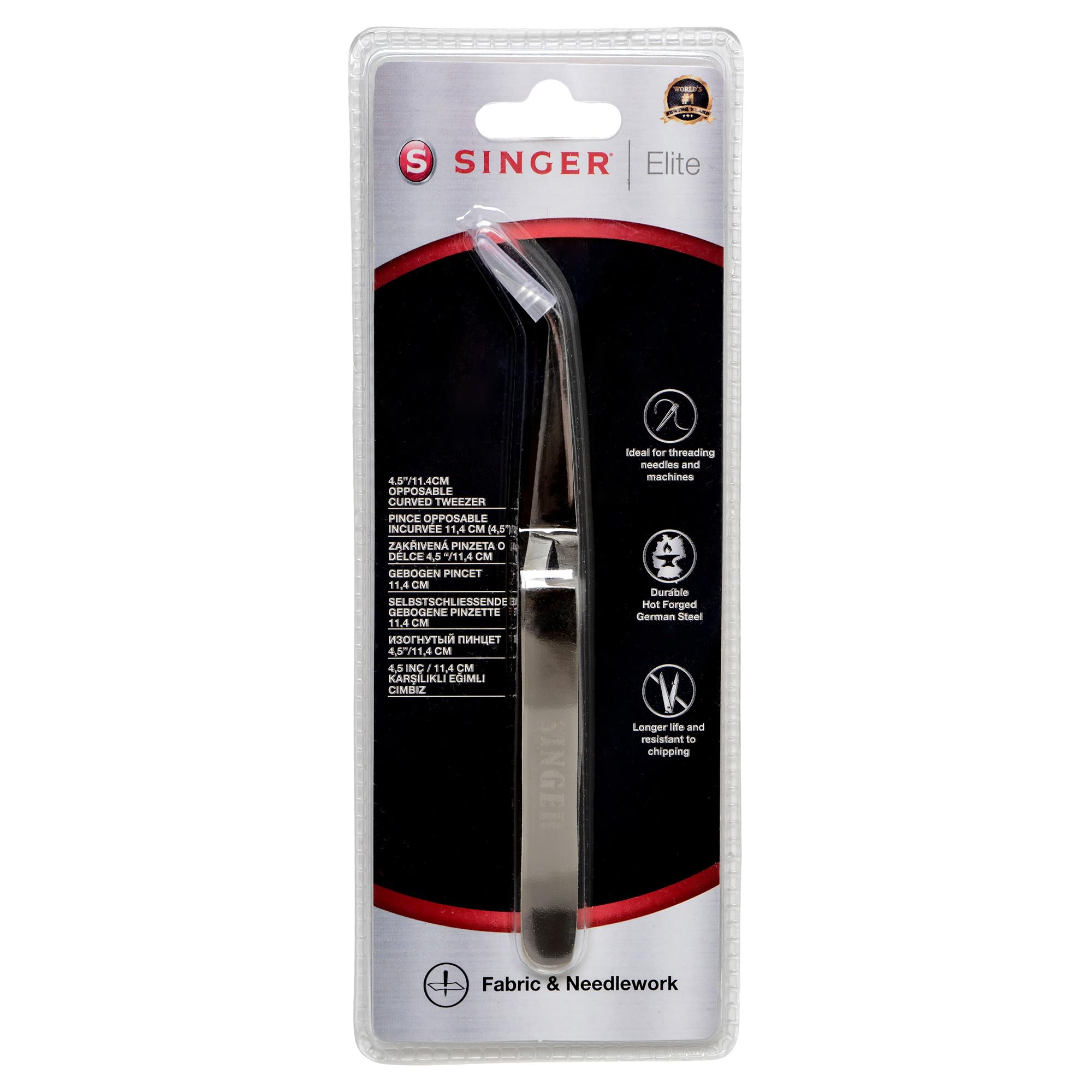 Singer Elite gebogene Pinzette (11,4 cm/ 4,5")
