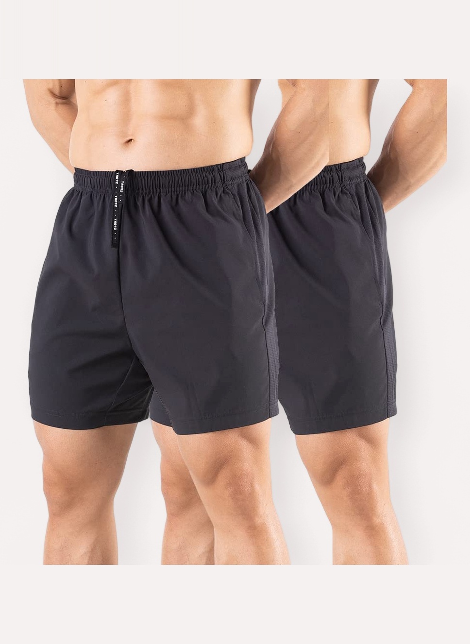 Gaglg Men's 5" Running Shorts 2 Pack Quick Dry Athletic Workout Gym Shorts with Zipper Pockets
