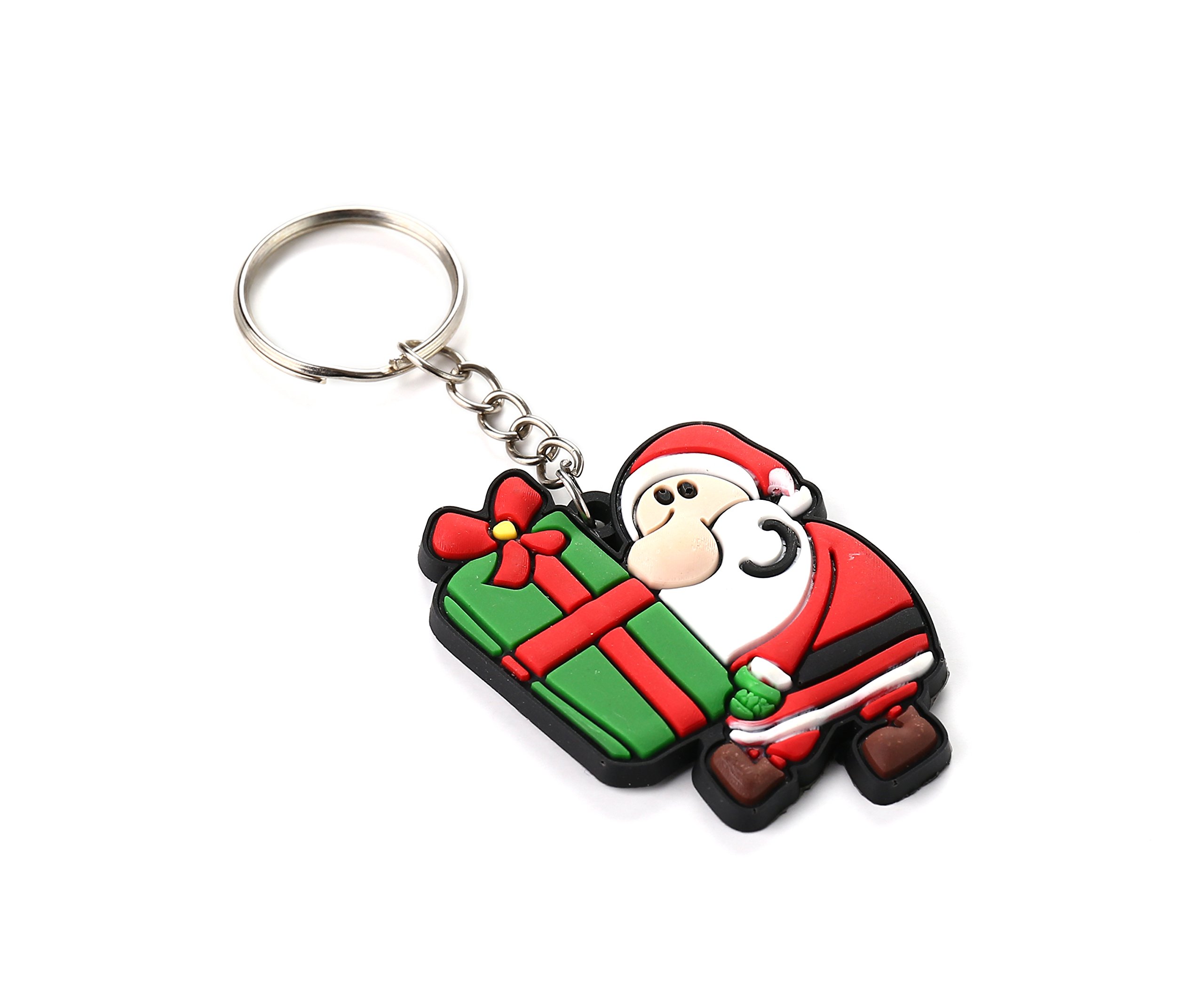 Komonee Christmas Santa with Presents Key Ring Xmas Stocking Filler Keychain Secret Santa Gift Key Chain (KR-X2)
