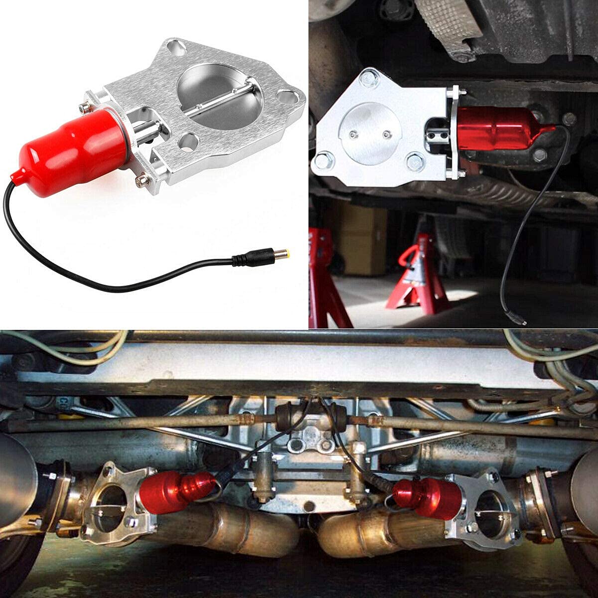 Découpe d'échappement électrique, Moteur de soupape E-CUT Out de découpe de tuyau de descente d'échappement électrique en acier inoxydable 2.25pouces （57mm）