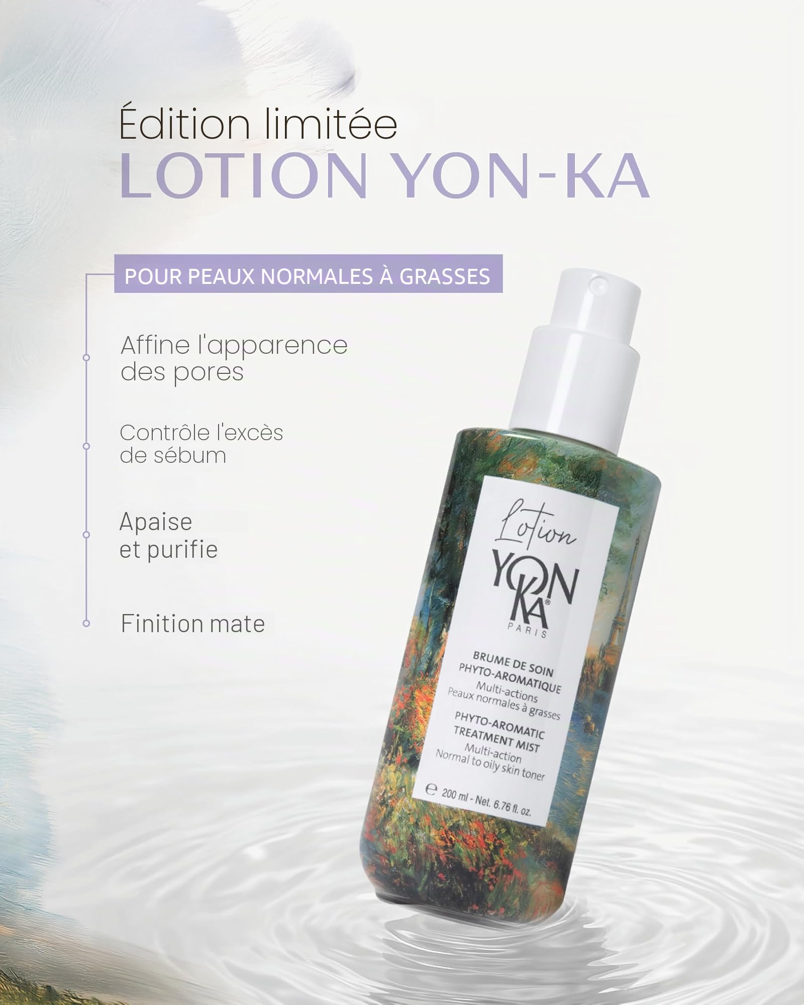 Lotion Yon-Ka PNG – Édition Limitée 2025 Brume Tonique Purifiante pour Peaux Normales à Grasses, Sans Alcool, aux Ingrédients Naturels & Huiles Essentielles – 200ml