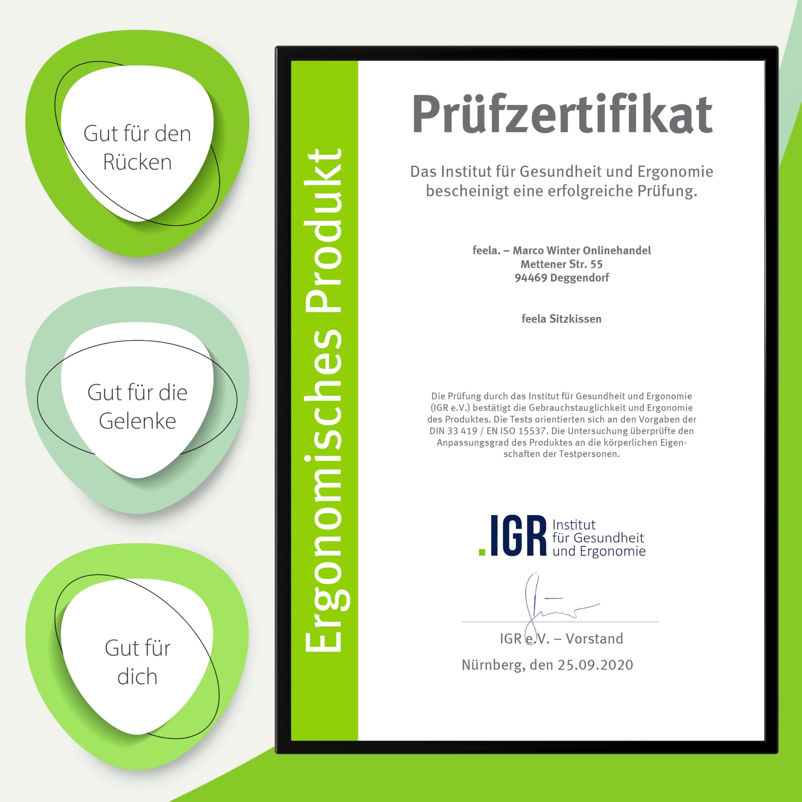 feela. Orthopädisches Sitzkissen 3 Härtegrade TESTSIEGER Ergonomisches Sitzkissen für Bürostuhl Auto Medium
