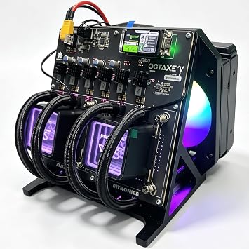 NerdOCTAXE Hydro Rev 3.1 Bitcoin Miner, 12-13.8 TH/s SHA-256 Solo BTC Mining Machine, 8 BM1370 ASIC Chips, Liquid Cooling, 190W Low Power, 45dB Whisper, Crypto Miner 2.4G Wi-Fi & IPS Display