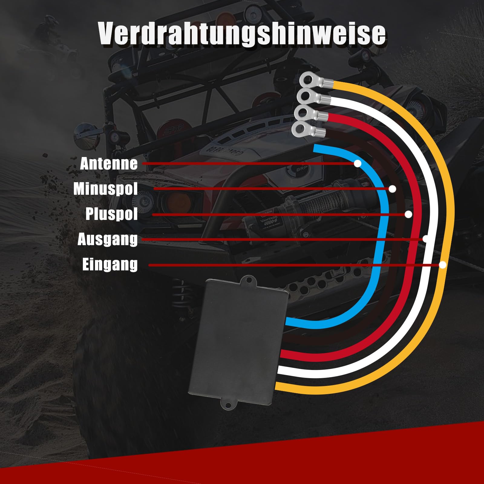 Kit di controllo remoto per verricello senza fili, portata di 2,3 Km, universale, ad alta sensibilità, adatto per auto, camion ATV, 12 V 24 V