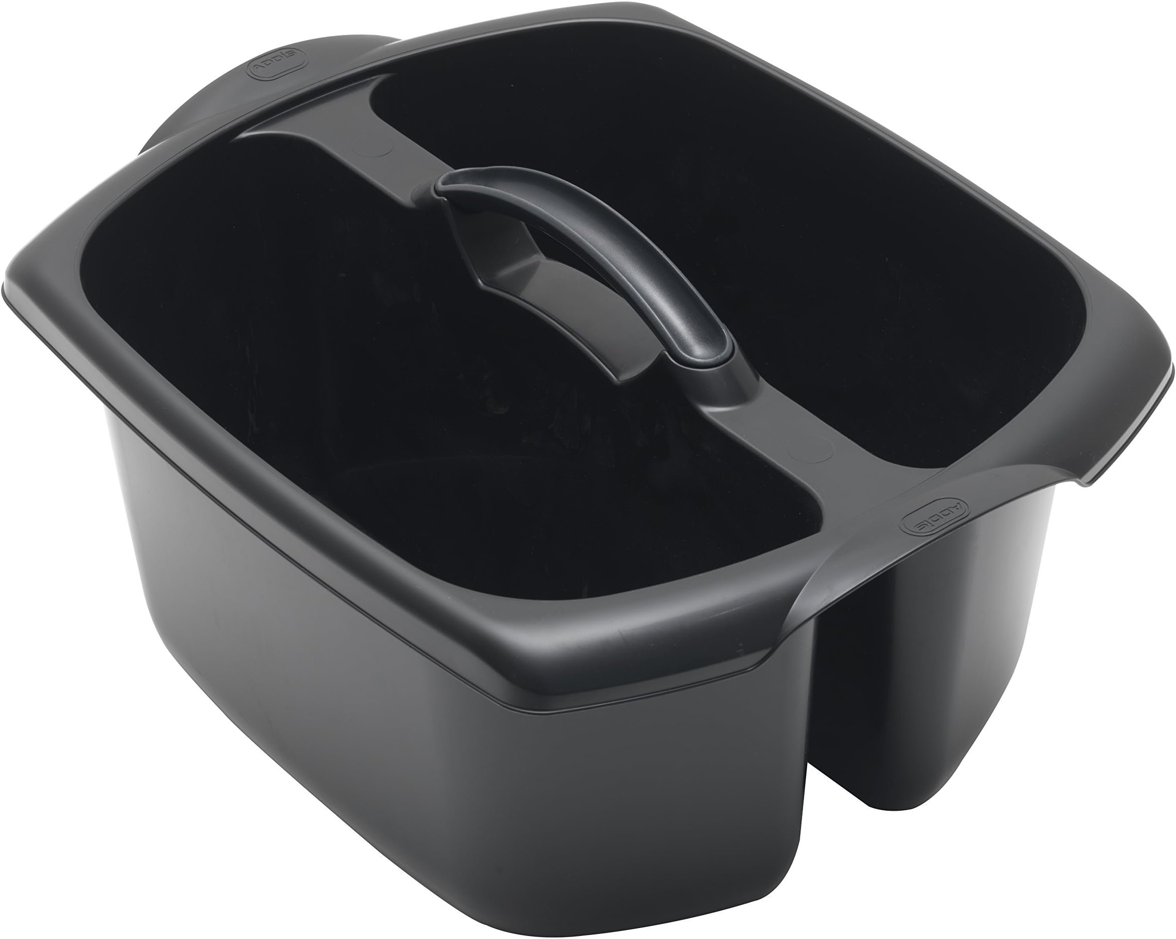 Addis Utility Cleaning Caddy with Twin Compartment and Handle, Black, 32 x 38.5 x 20 cm
