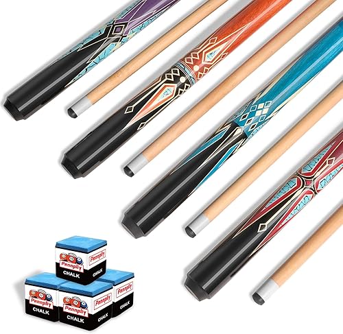 Miniatura 8 de Pool Stick Set of 4, Pool Sticks for Adults with 4 Billiard Chalks, 58inch Billiard Cue Sticks with Maple Wood, Bar Billiard Cue for Professional
