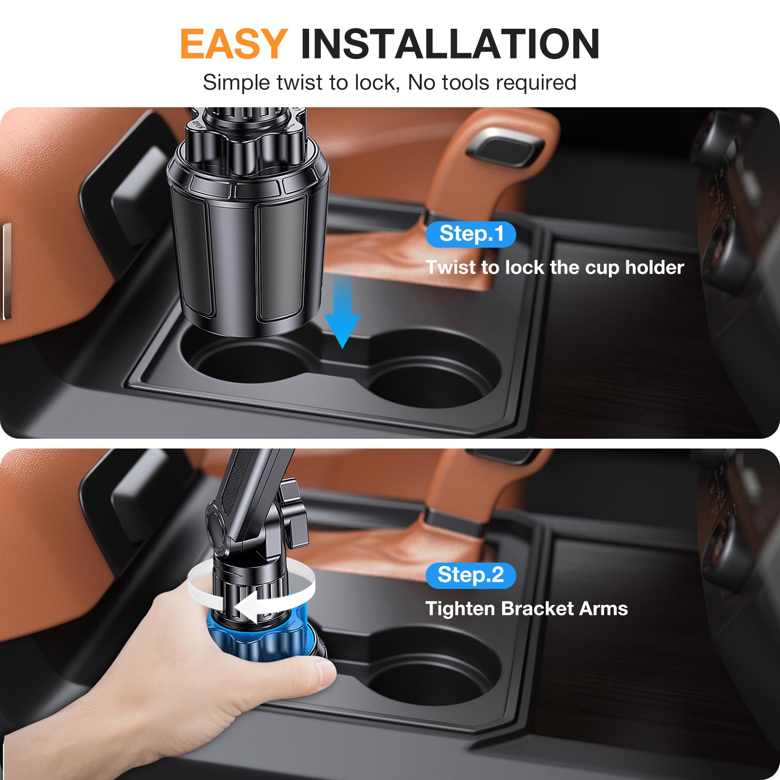 Coolpow Supporto Tablet per Auto con Portabicchieri Braccio Regolabile per iPad Pro Air Mini Samsung Galaxy Tab Kindle Fire Switch iPhone 6-12.9"