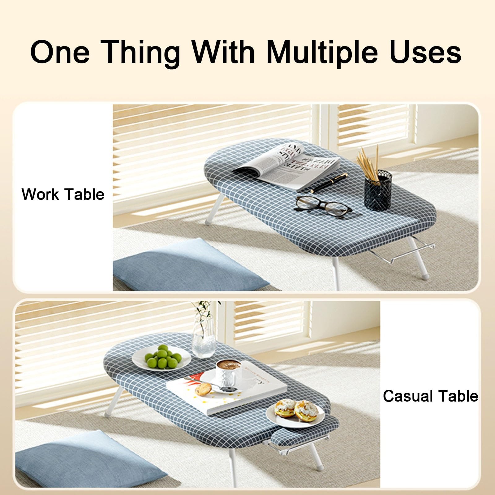 Tabla de Planchar Pequeña, Tabla de Planchar Portátil con Soporte para Plancha, Tabla Planchar Plegable Compacta para Ahorrar Espacio (Color : Blue)