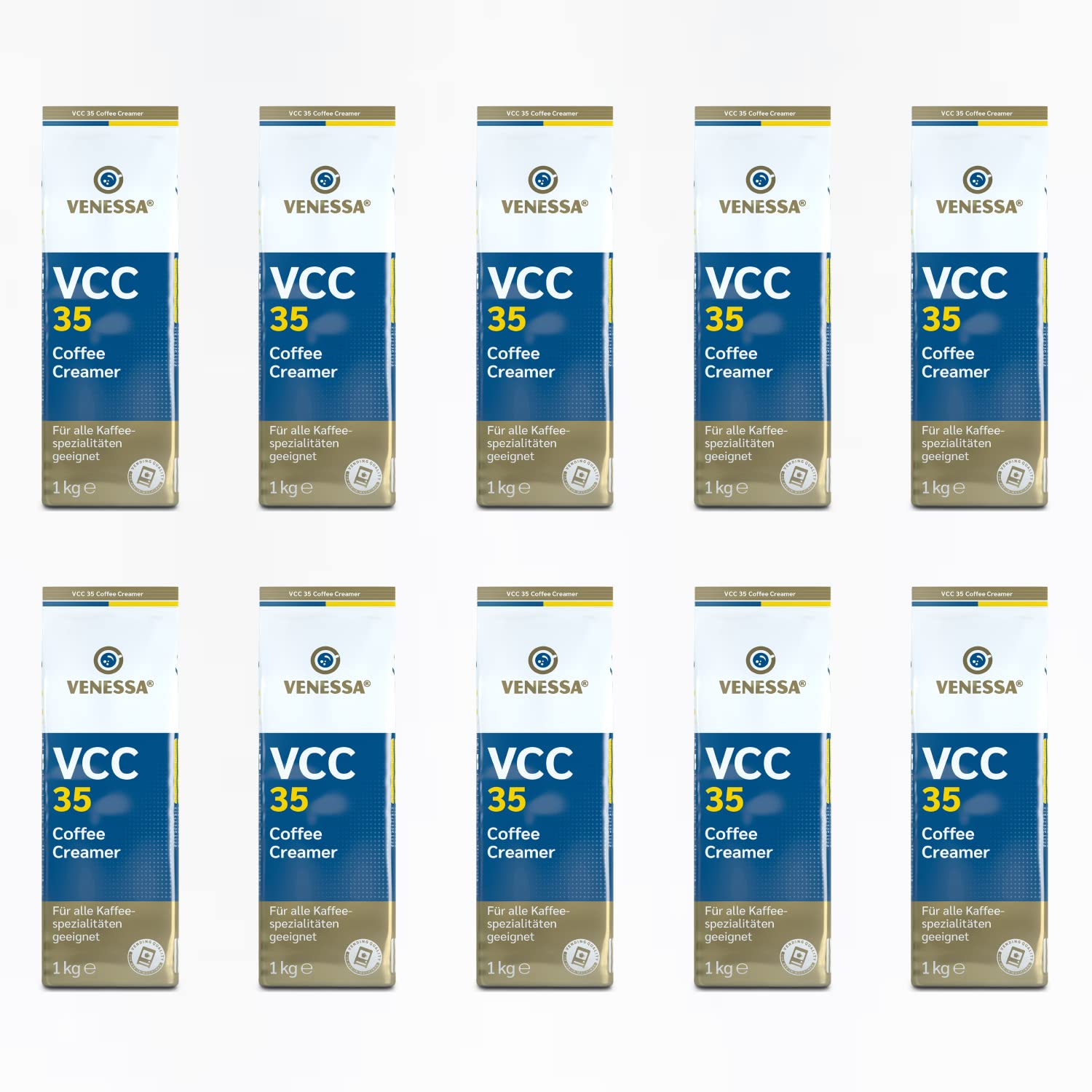 Venessa Coffee Creamer VCC35 - 10 x 1kg Kaffeeweißer, hochwertiger Kaffeeweißer für Vending Automaten, hohe Weißkraft, leicht löslich, Aromaschutzbeutel