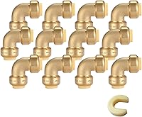 Vista 11 de Paquete de 12 acoplamientos rectos Pushfit de 1/2 pulgada, acoplamiento a presión de latón PEX con clip de desconexión, accesorios de plomería a