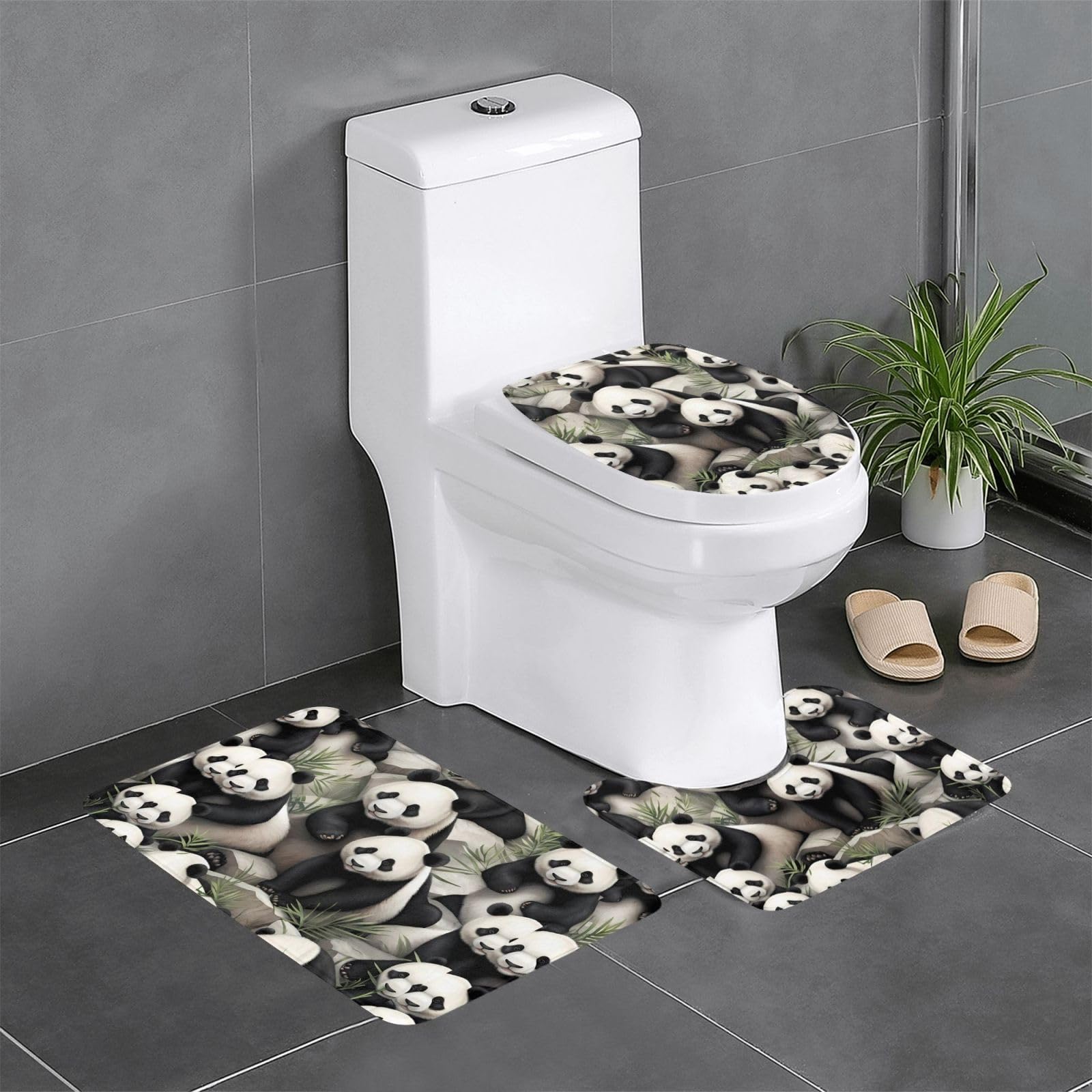 Alfombrillas absorbentes de panda juego de 3 alfombrillas duraderas gruesas en U