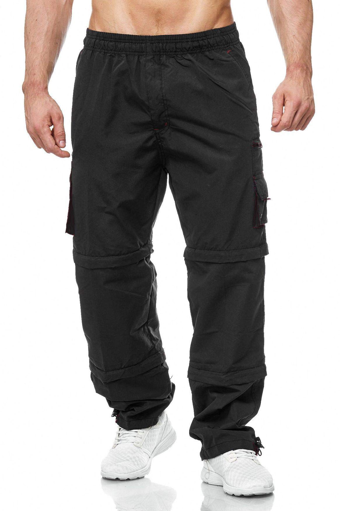Arizonashopping - Hosen Men's Black-2 Cargo Pants | Zip Off | Cargo Pants | 8.7 Long Bermuda Shorts | 3 Lengths | Lightweight Outdoor Pants With Removable Legs | 3/4 Trekking | H2035, Pant Size:l, Colours: