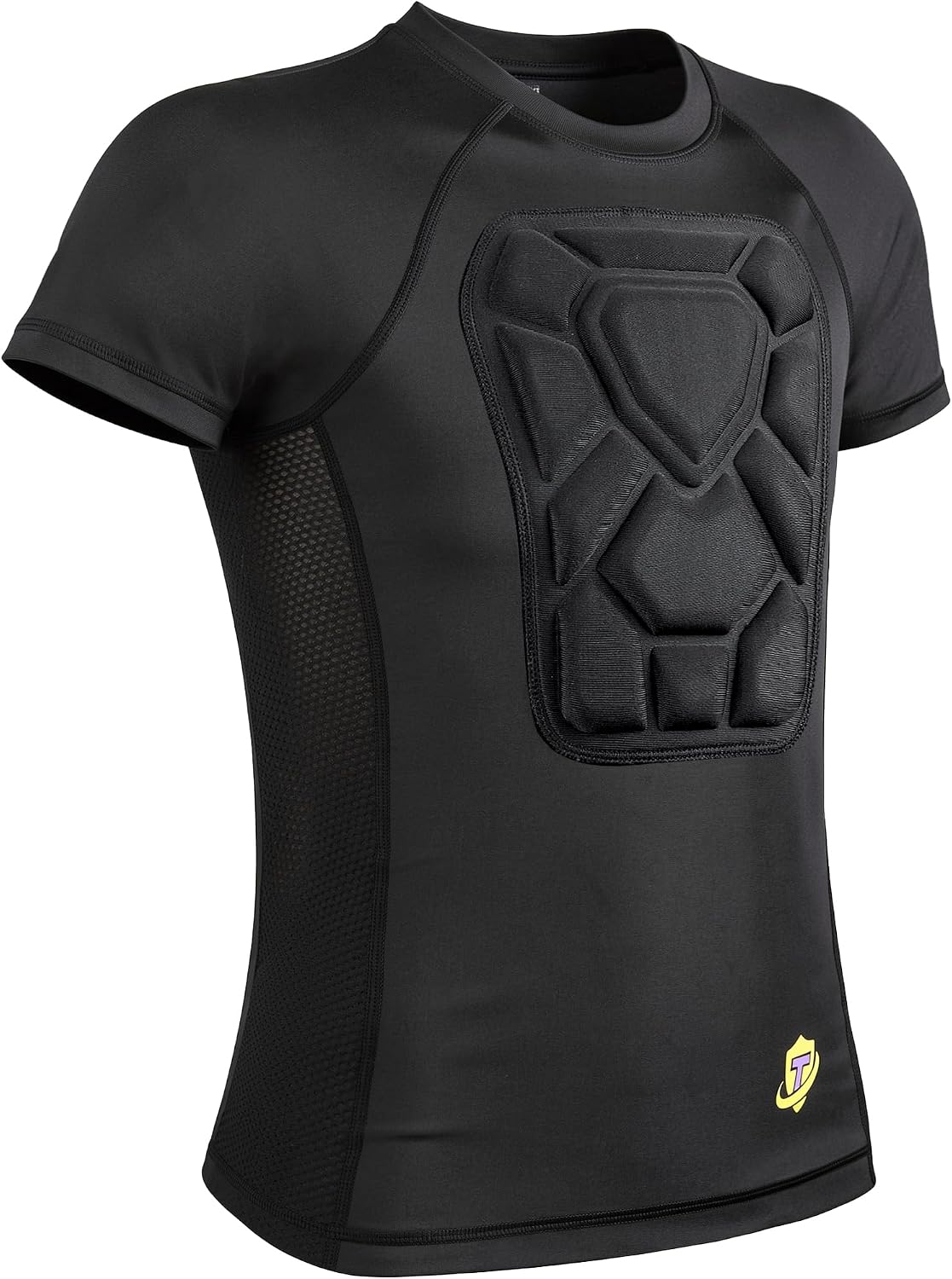 Youth Kid Baseball Chest Protector Padded Compression Shirt Heart Sternum Guard for Softball Football Lacrosse