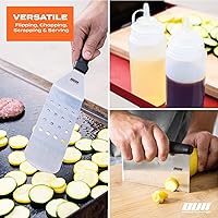 Vista 6 de Accesorios de plancha plana para parrilla Blackstone y Camp Chef - Juego de 9 piezas con kit de limpieza de plancha y bolsa de transporte. Espátula