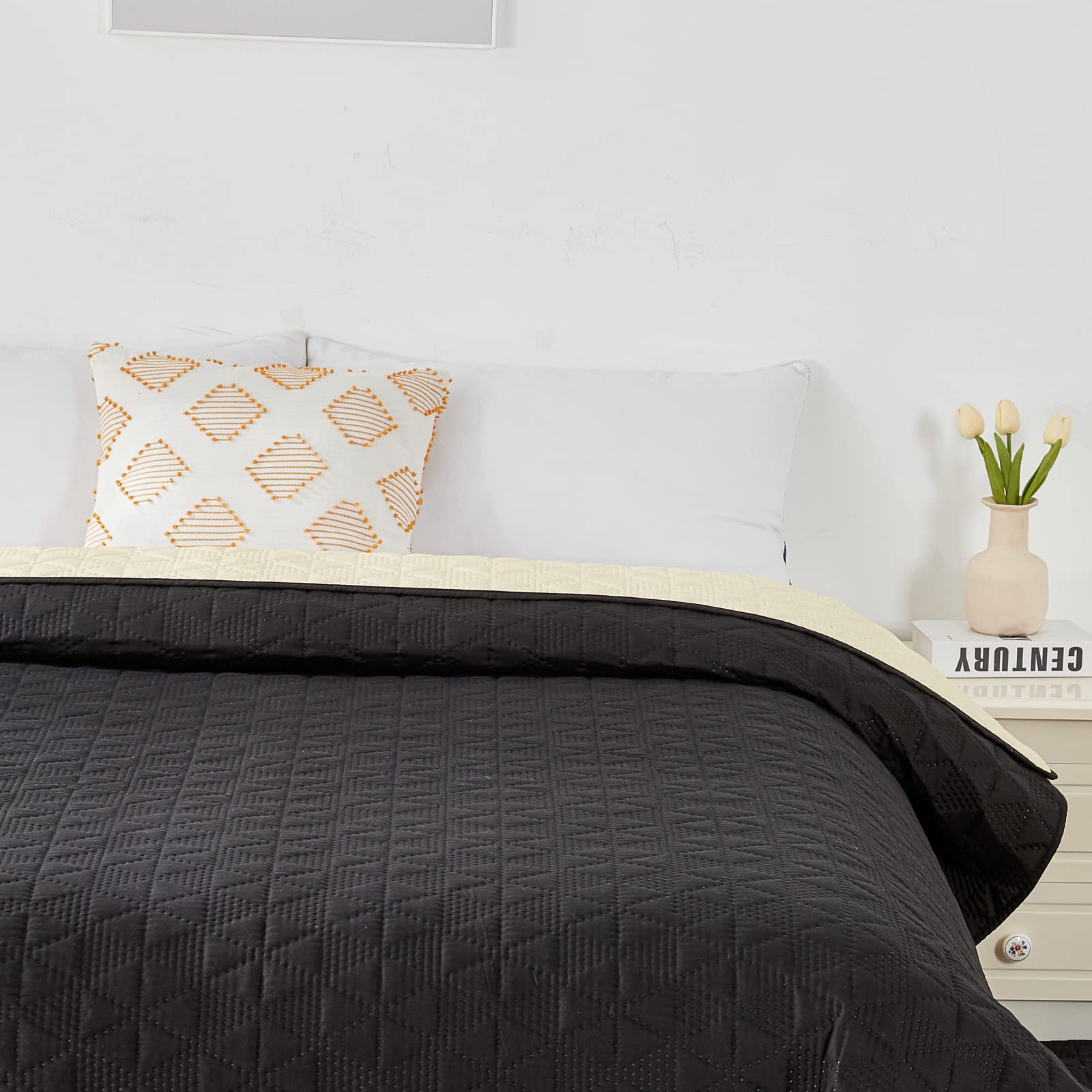 Taiyang Housse de canapé imperméable 173-208cm Noir 1 Pack