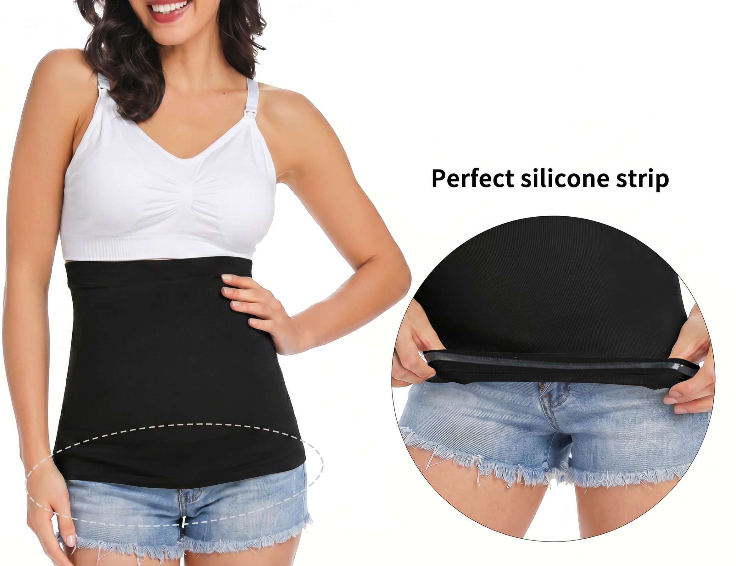Nahtloses Bauchband mit Hosenverlängerung für Schwangerschaft und Postpartum, Umstandsshirts Kleidung Extender - - 1