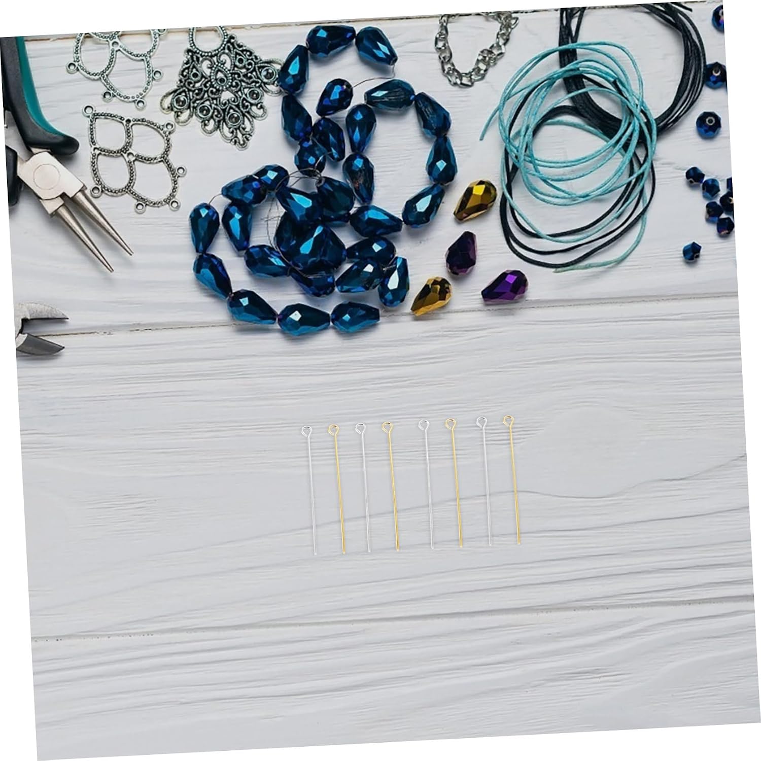 COHEALI Mini Open Metal Eye Pins Portable Craft Supplies 1200pcs Flexible Iron Pins in 30mm 40mm 50mm Sizes for Creating and Repairing Jewelry for Jewelry Making and Bead Projects