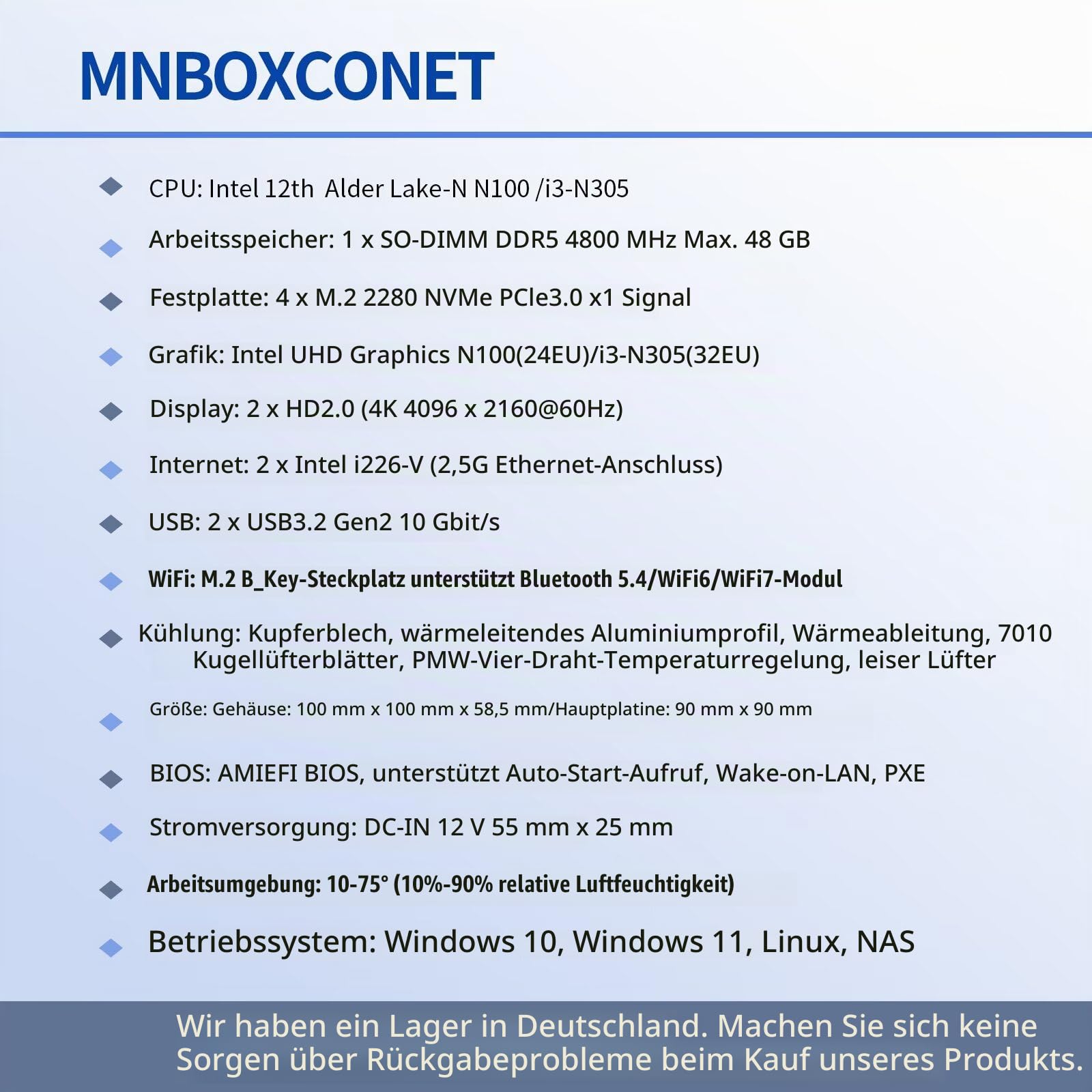 Mini PC NAS N150, 4 NVME Pocket NAS Small PC, Dual 2.5GbE LAN Mirco Desktop Computer 2HD 4K@60HZ, DDR5 Barebone NO RAM NO SSD, USB3.2 10Gbps, Supports Expansion WiFi/BT