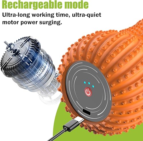 Miniatura 6 de Alivio de la fascitis plantar, masajeador de rodillo muscular, masajeador eléctrico portátil con audio Bluetooth, 3 niveles de vibración (gris)