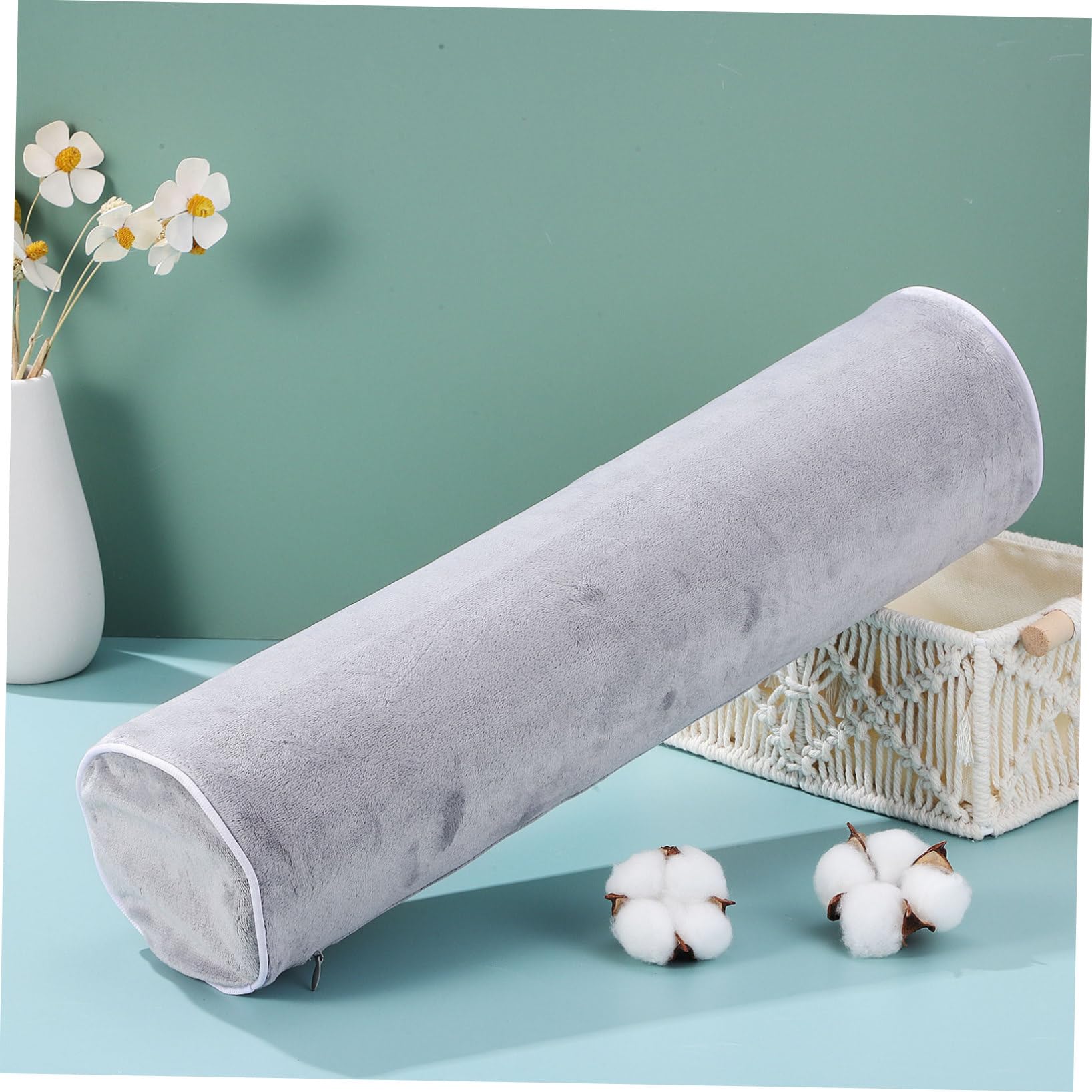 BESPORTBLE Oreiller Ergonomique Cervical Cylindrique en Mousse À Mémoire De Forme 17"X4" pour Voyage Et Soutien du Cou Coussin De Cale pour Fauteuil Et Lit