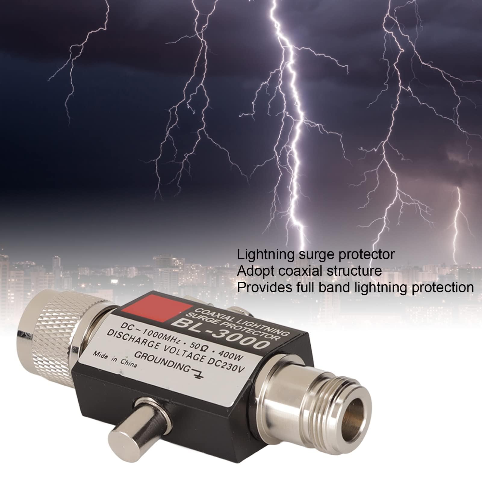 Dpofirs Scaricatore Coassiale da 400 W Protezione Contro Le Sovratensioni da N Femmina a N Maschio Scaricatore DC ~ 1000 MHz Protezione Scaricatore