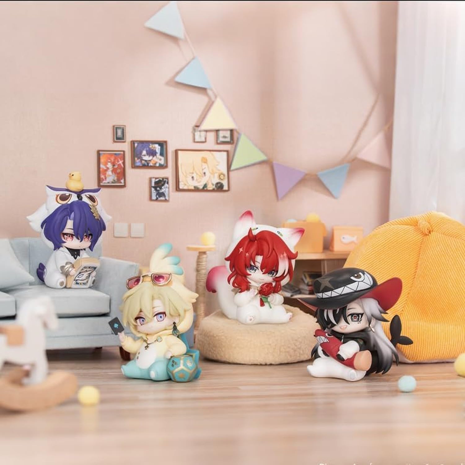 Figurina Chibi per Honkai Star Rail, Ragazzi del Dormitorio, Serie Carina, Action Figure Collezionabile per Regalo Compleanno, Lama