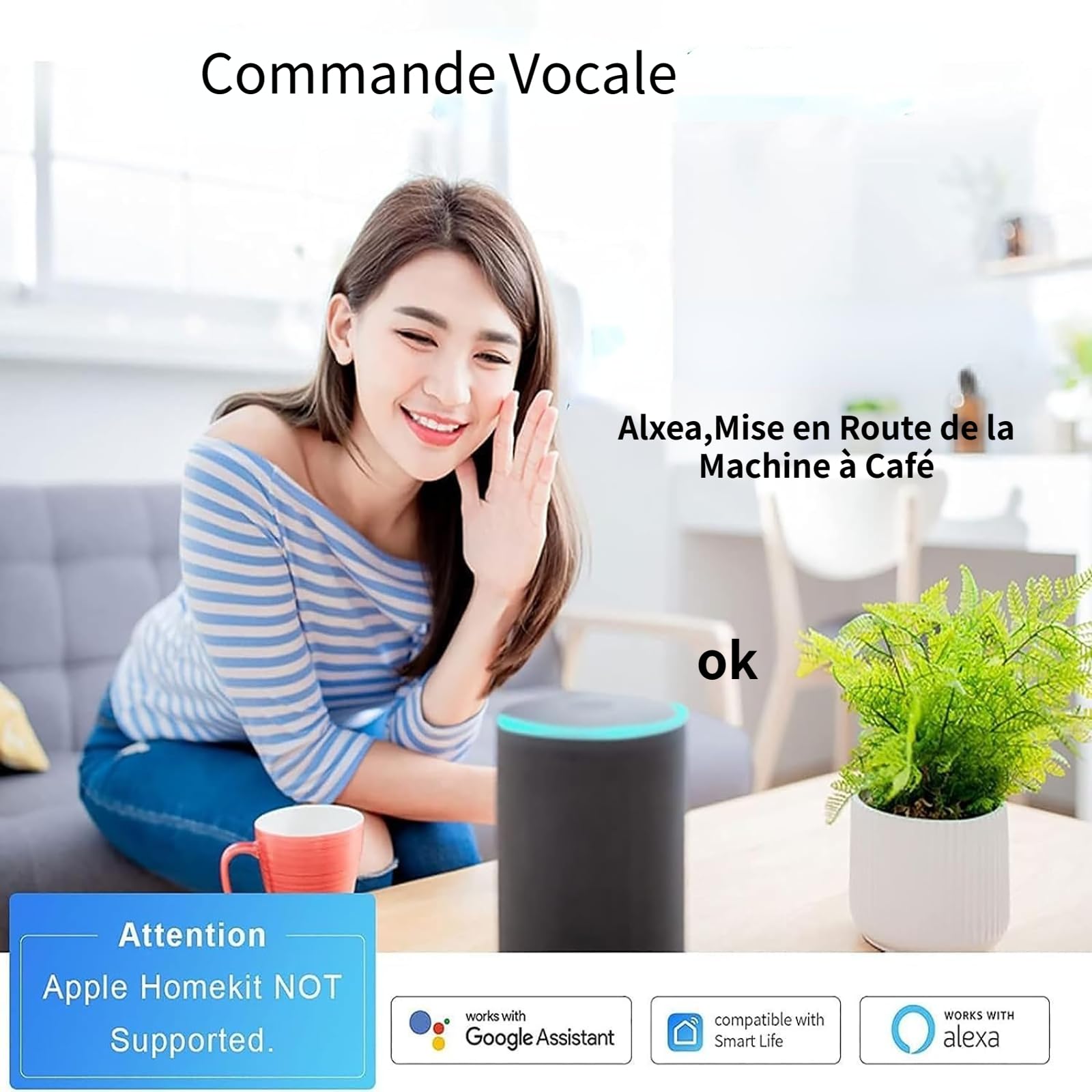 Multiprise Connectée Smart Life UseeLink 16A WiFi Power Strip avec 4 Prises 3 USB/1 Type-C Compatible avec Alexa et Google Home