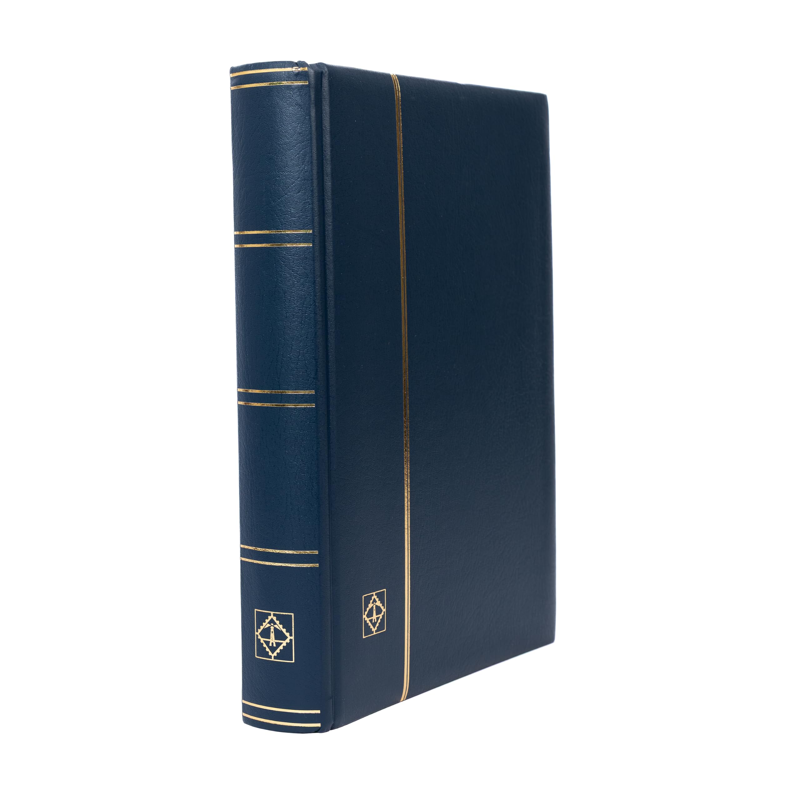 Album de collection de timbres, classeur Premium, DIN A4, 64 pages noires, reliure en cuir rembourrée, bleu