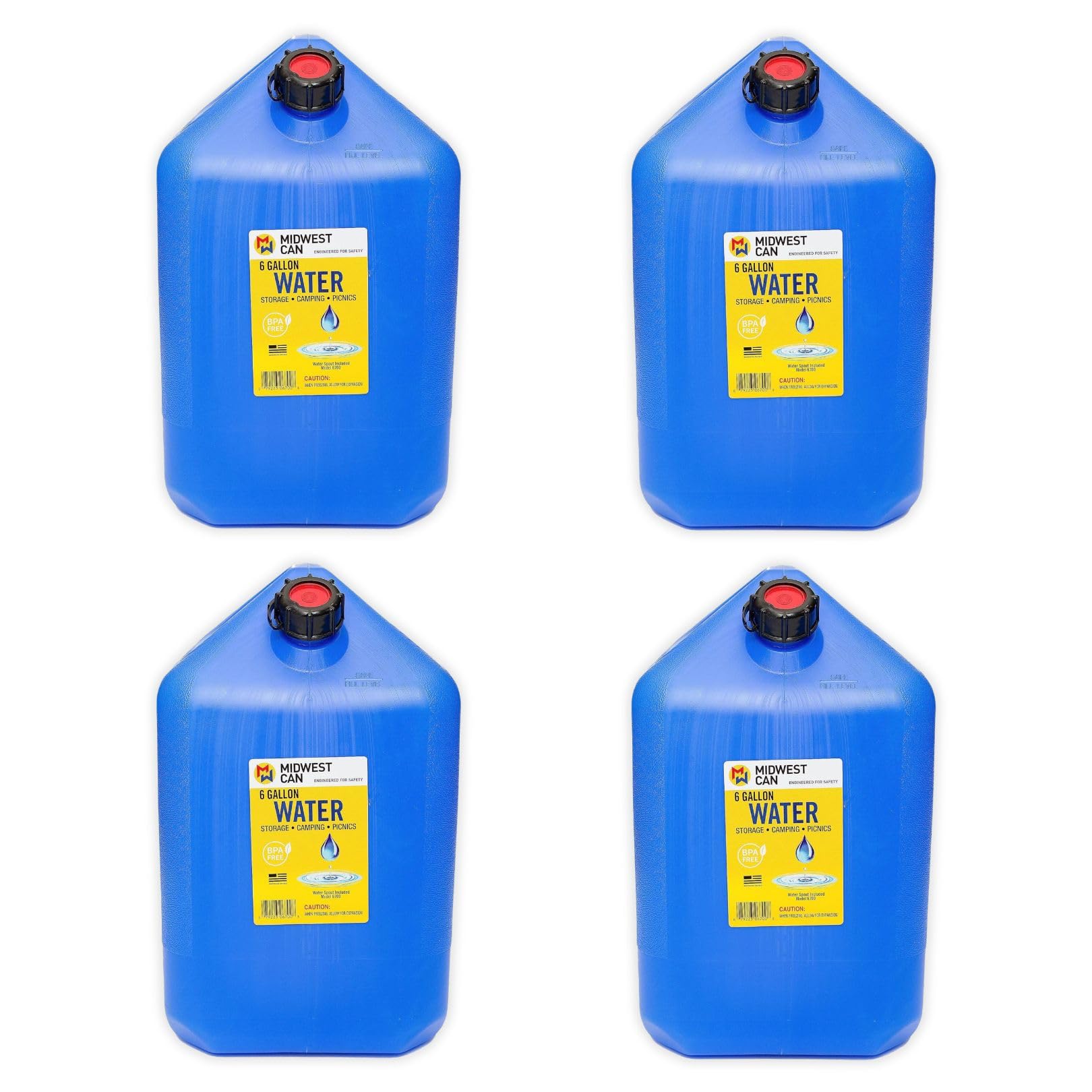 Amazon.com: Midwest Can 6700-4PK Water Can with Spout - 6 Gallon