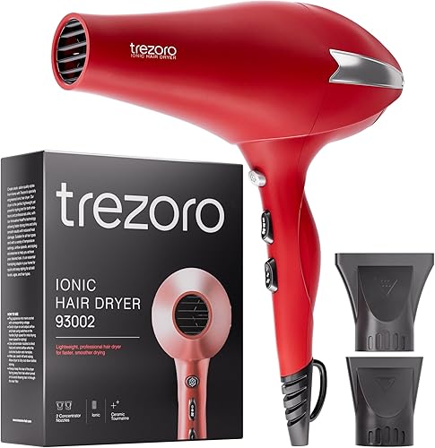 TREZORO Secador de pelo profesional para mujer  Secador de pelo iónico de 2000 W para salón y uso personal  Potente, secado rápido y silencioso para