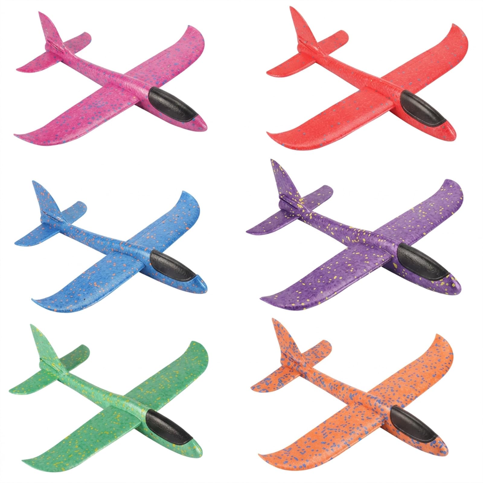 Dfiupdn 6 Pcs Foam Glider Model Planes, 24‑cm Aeroplane Ornament Set