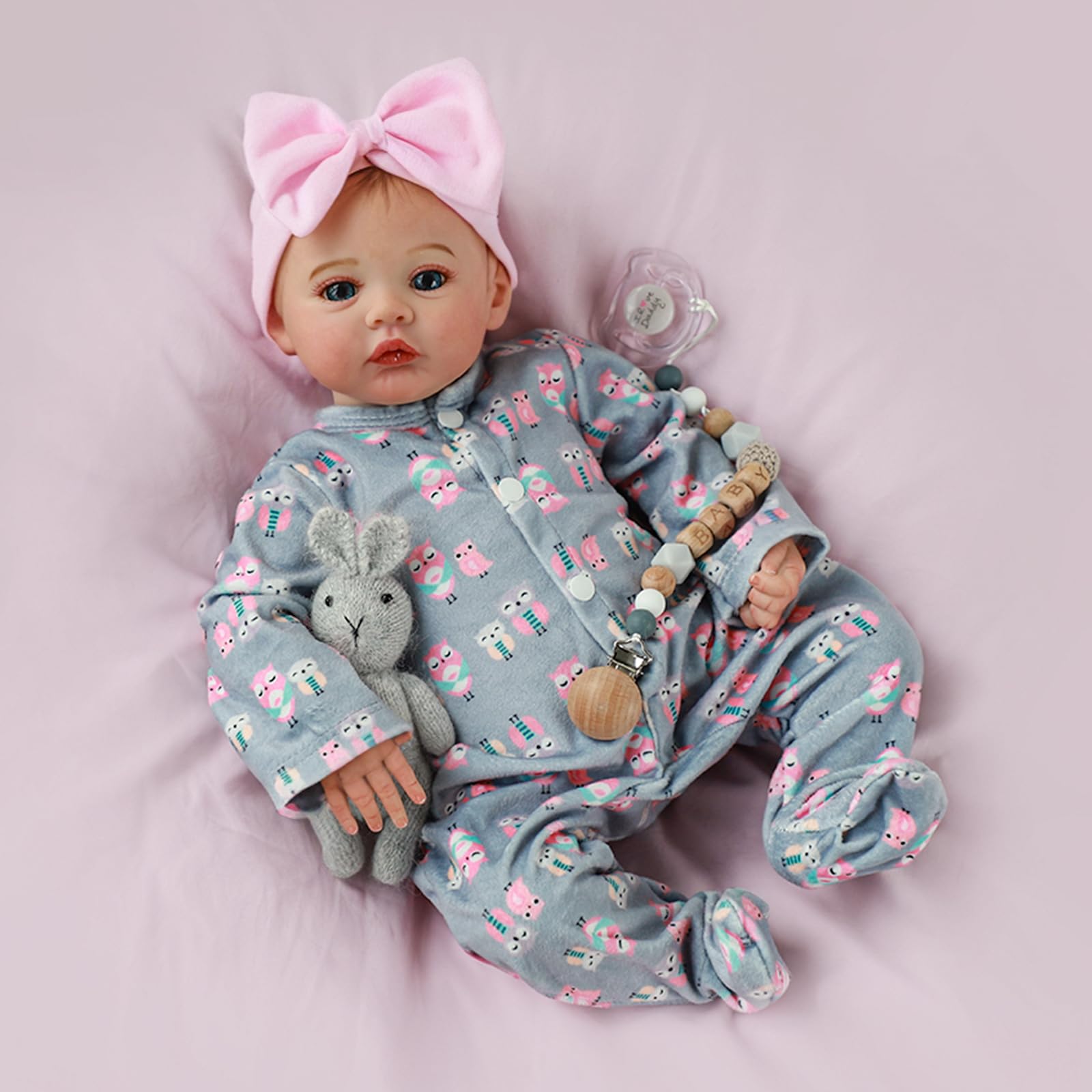 KSBD Lifelike Reborn Baby Girl - 18 inch Realistic Baby Girl Real Life Newborn Baby Dolls, Handmade Anatomically Correct Real Baby Dolls Gift Set for