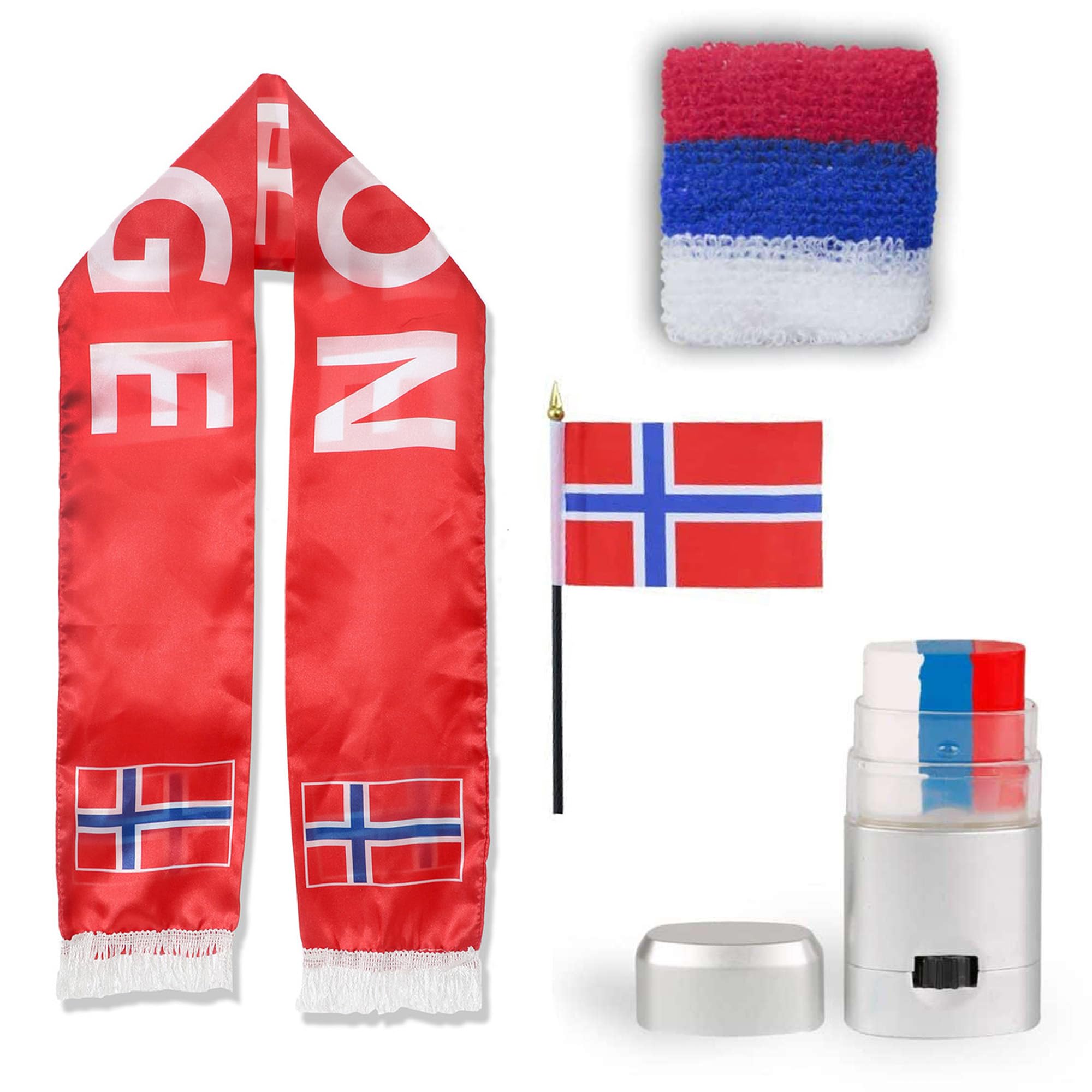 Sonia Originelli Fan-Set Norwegen Fan-Set 14 - Norwegische Fanartikel EM WM Fußball Party Karneval