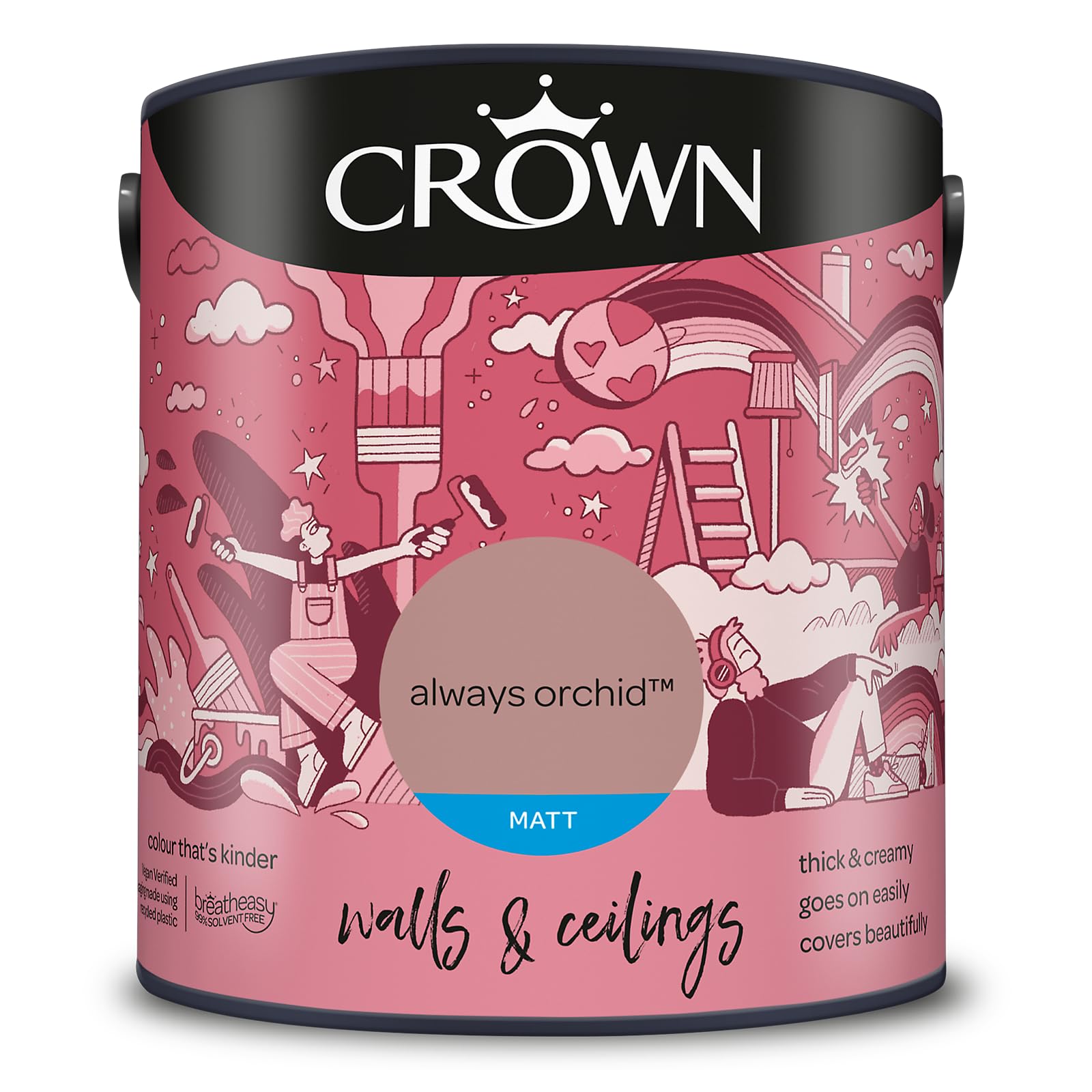 Crown Always Orchid ® 5L Walls & Ceilings Matt Emulsion