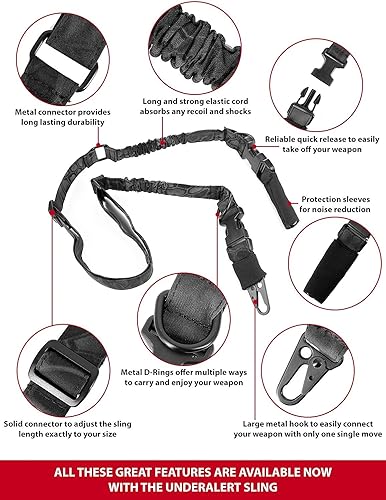 Miniatura 6 de UnderAlert Correa de rifle de dos puntos con almohadilla para el hombro y soporte de eslinga de rifle. Eslinga de pistola ajustable. Eslinga de