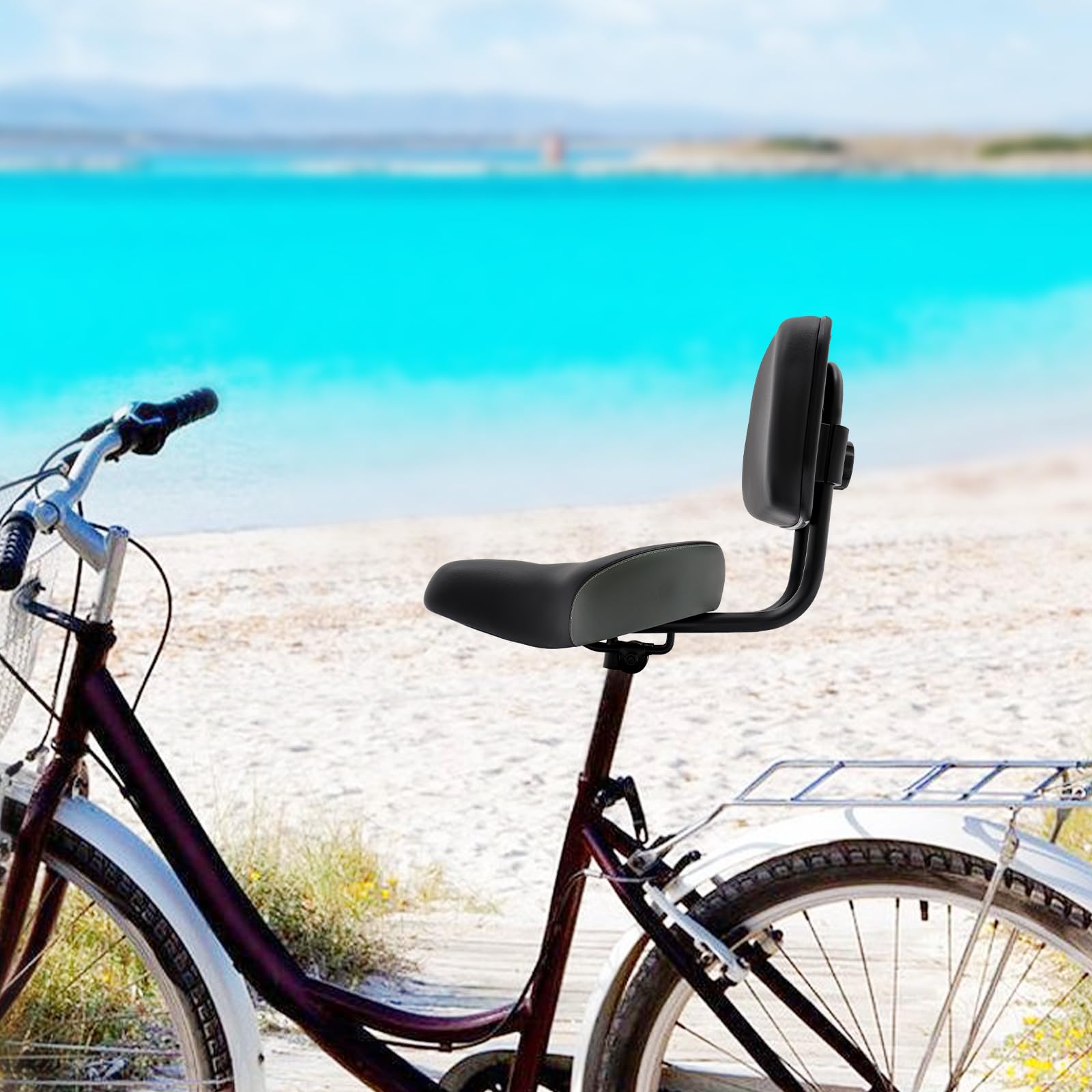 Selle de vélo, siège tricycle avec dossier réglable, siège de selle confortable pour tricycle avec trous d'aération jusqu'à 100 kg