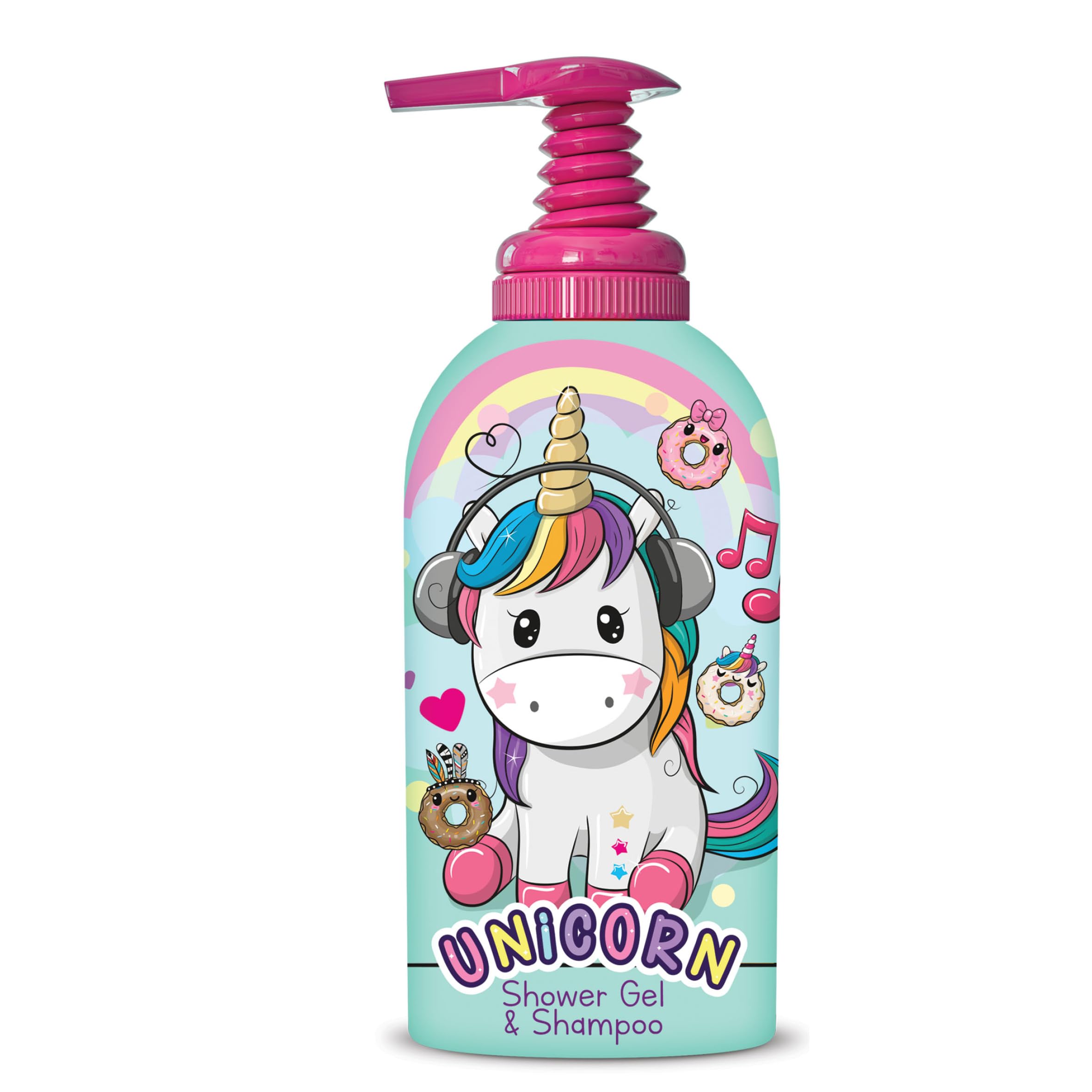 Unicorn 2-in-1 Shower Gel & Shampoo for Kids & Adults - Hydrating & Gentle Hair & Body Wash with Glycerin, Pleasant Scent, Paraben Free, Ages 3+, 1L