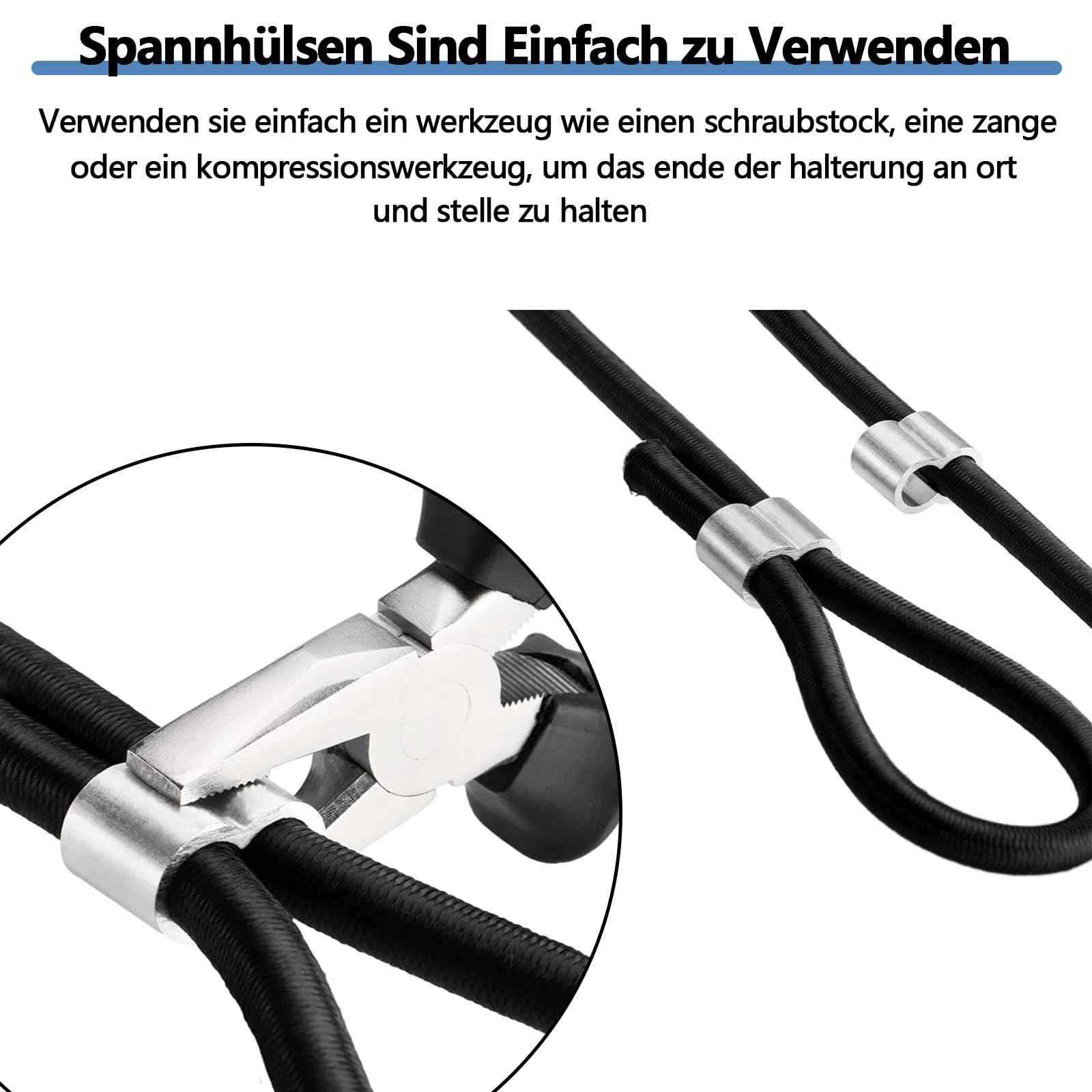 Produktbild von 60 Stück Aluminiumhülsen M6 – Ovale Pressklemmen Für 6 Mm Drahtseil – Korrosionsbeständig, Hochfest – Ideal Für Befestigungen Im Innen- & Außenbereich