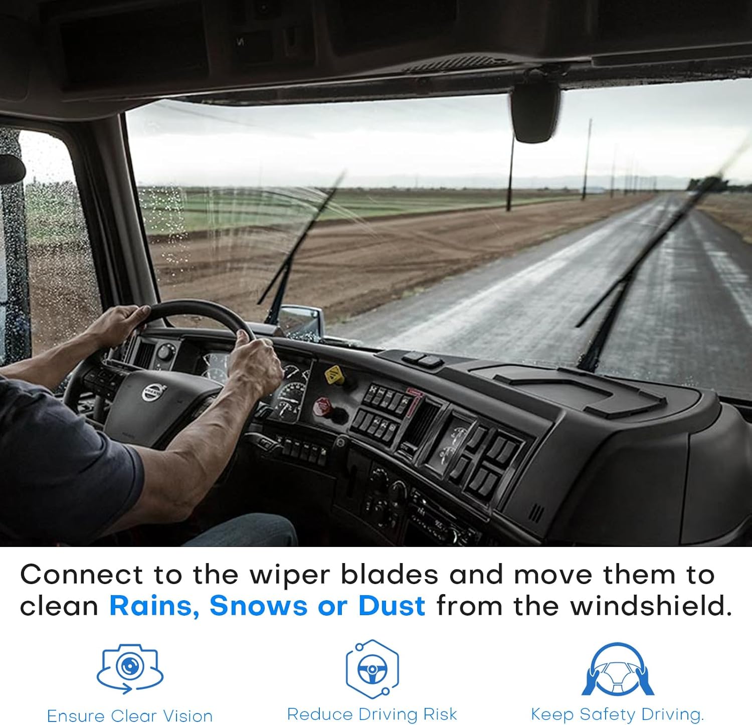 602-5420 Windshield Wiper Arm 2 Pack for Volvo VNL 2008-2014 LH and RH Wiper Arms Replace ‎602-5420 85111394, Black