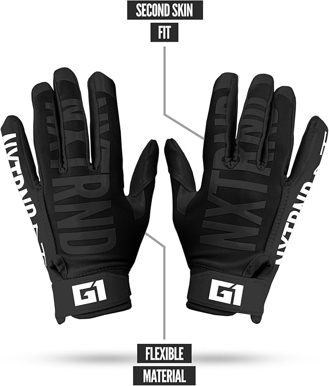 Guantes de futbol juvenil NXT NXTRND Nro. Youth Small Negro miniatura 3