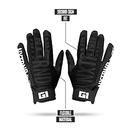 Nxtrnd G1 Youth Football Gloves, Kids Sticky Receiver Gloves (Black, Youth Medium)