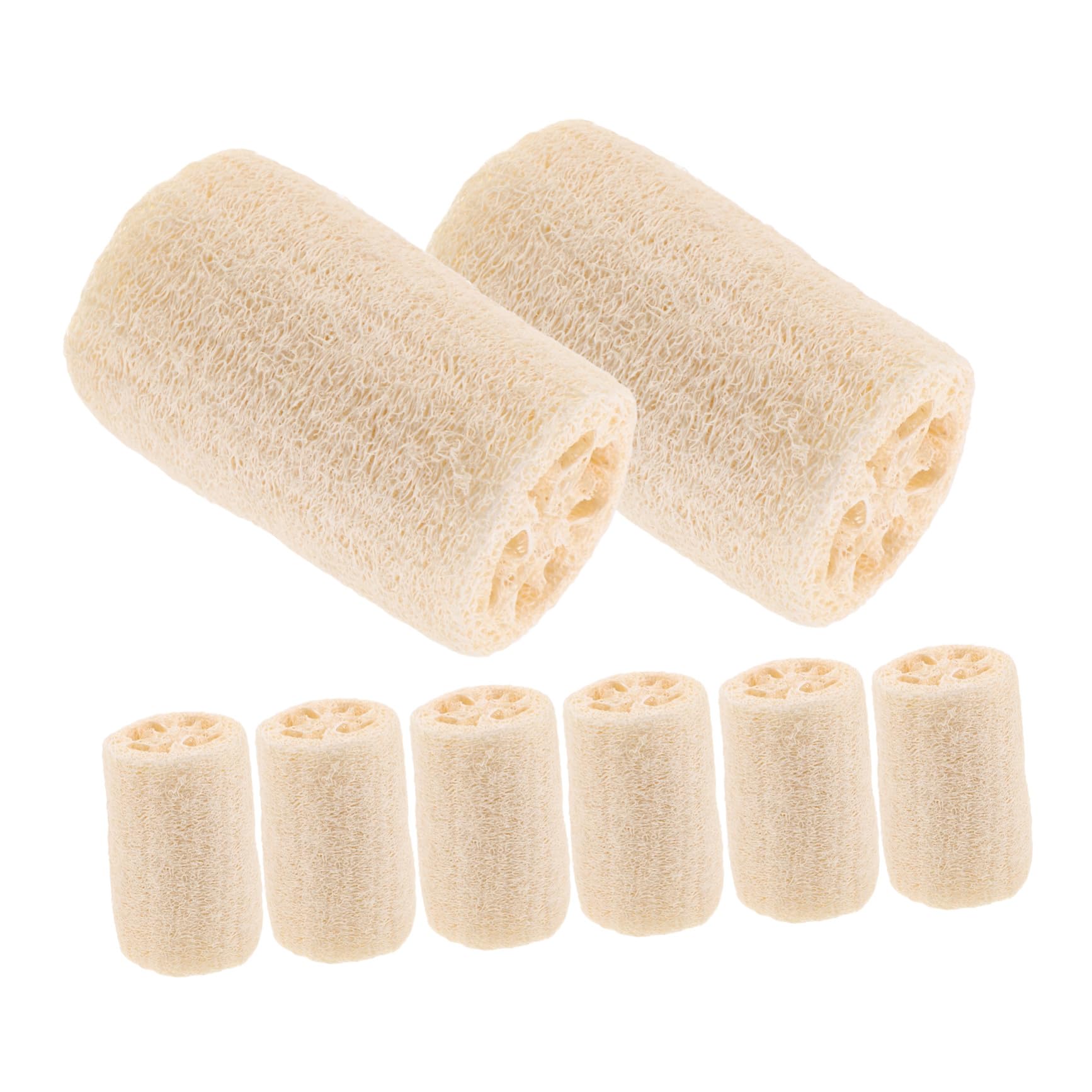 8 Piezas Esponja Natural de Loofah para Ducha Exfoliante y Masaje Corporal Diseño Ergonómico y Secado Rápido Multiusos para Cuidado de y Limpieza de Cocina